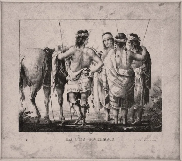 Litografía Indios Pampas